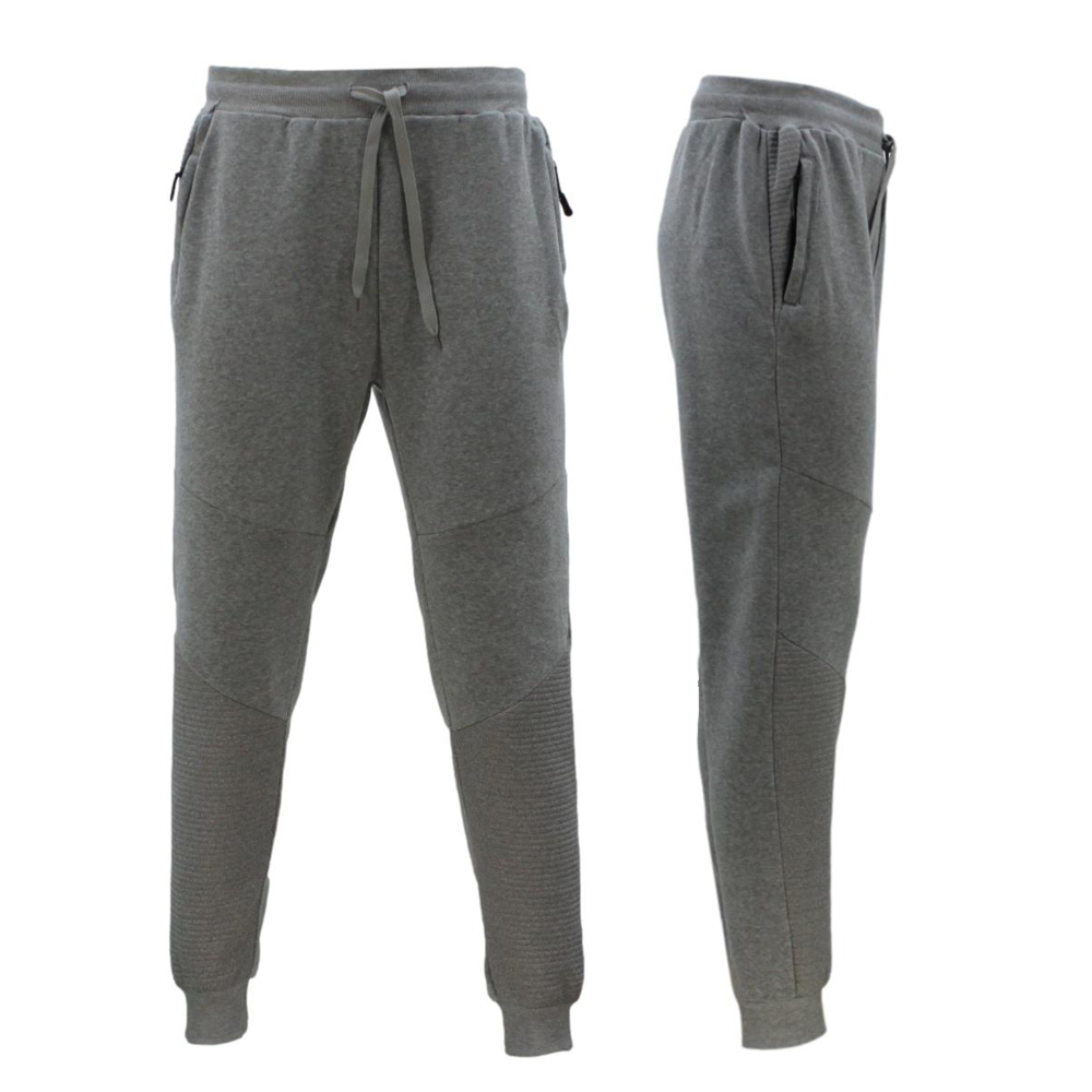 Men's Unisex Fleece Lined Jogger Track Pants Casual Gym Zipped Pockets Slim Cuff - Picture 25 of 30