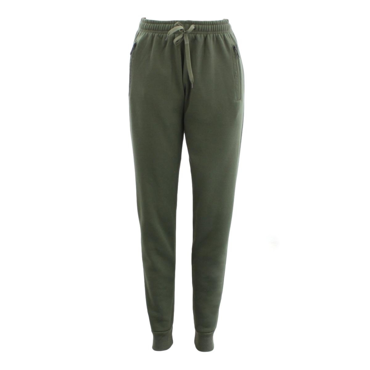 Women's Track Pants Soft Fleece Slim Cuff w Zipped Pockets Ladies Trackies Basic - Picture 36 of 57