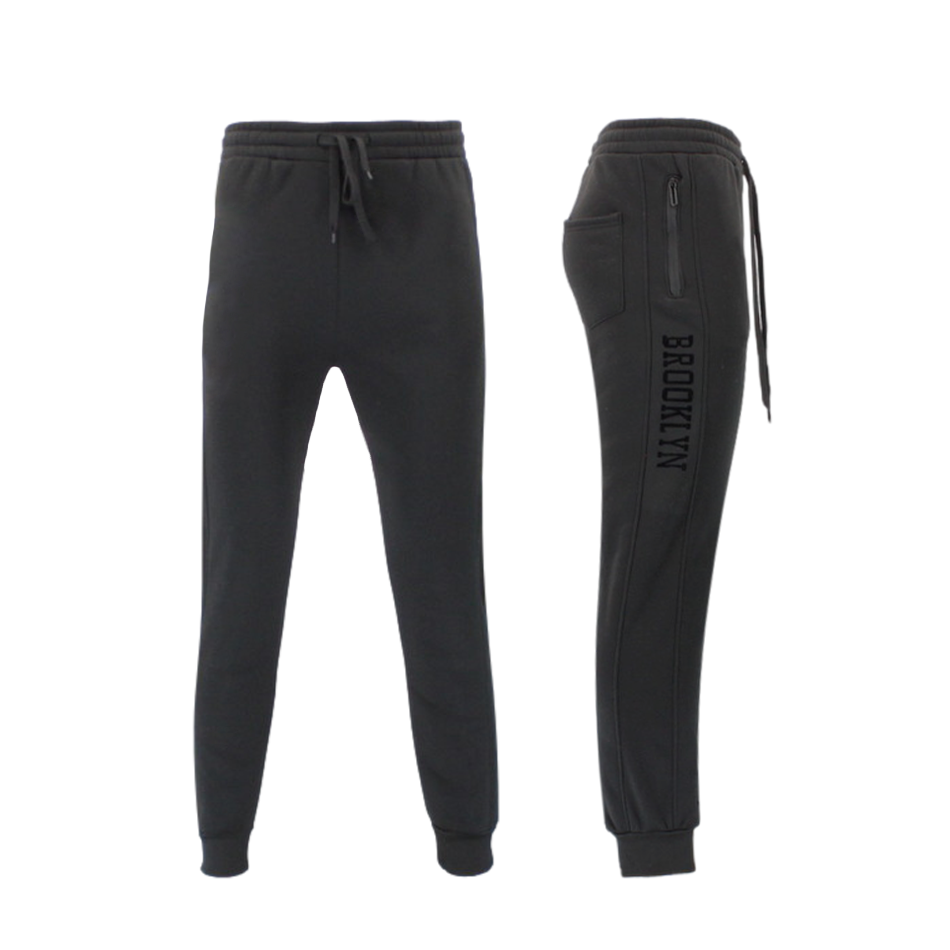 Men's Fleece Jogger Track Pants Cuff Trousers Trackies Sweat Pants BROOKLYN - Picture 4 of 13