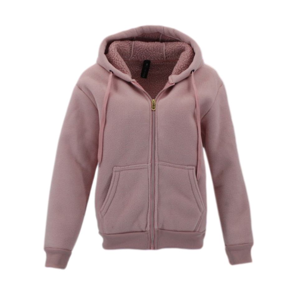 Women's Faux Sherpa Fleece Hoodie Jacket - Zip-Up Cozy Winter Sweatshirt With Pockets (Plus Size Available) - View #6