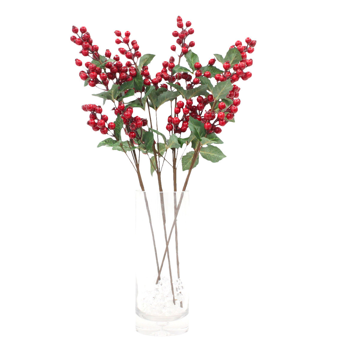 4x Christmas Red Berry Holly Branch Pine Cones Leaves Artificial Flower Pick - Picture 4 of 12