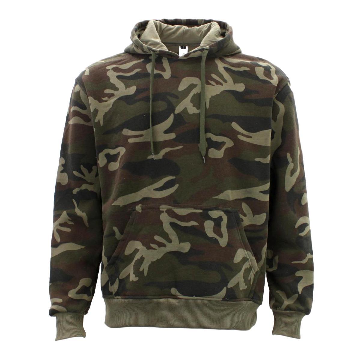 FIL Adult Men's Camo Pullover Hoodie Fleeced Camouflage Military Print Jacket - Picture 7 of 17