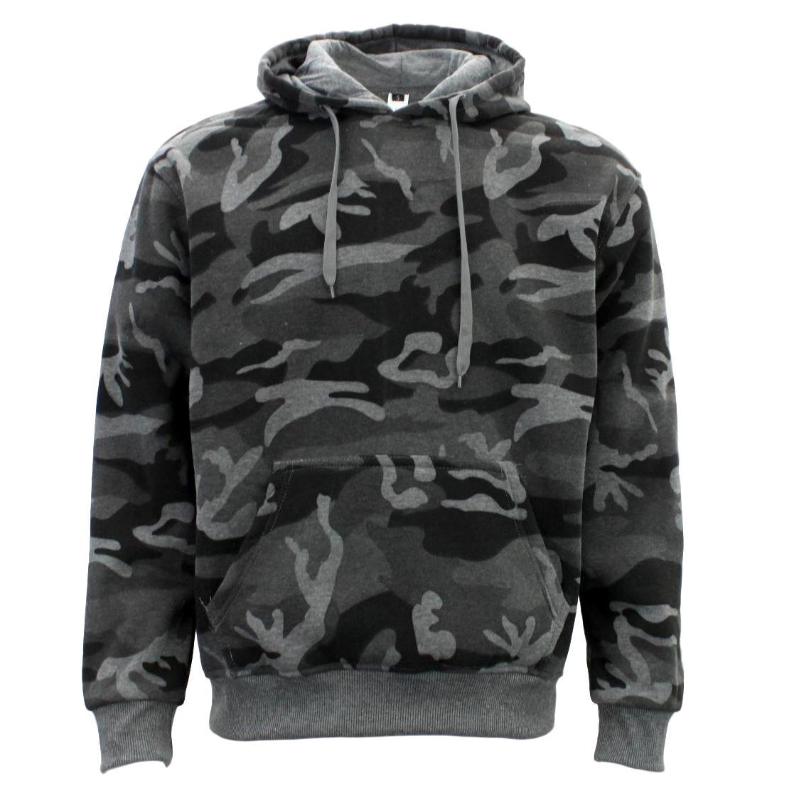 FIL Adult Men's Camo Pullover Hoodie Fleeced Camouflage Military Print Jacket - Picture 10 of 17