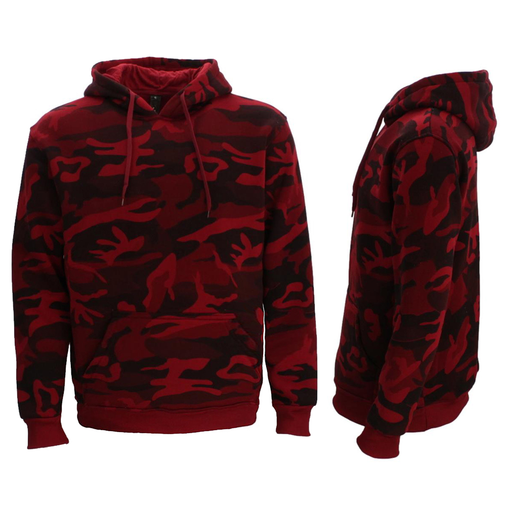 FIL Adult Men's Camo Pullover Hoodie Fleeced Camouflage Military Print Jacket - Picture 17 of 17
