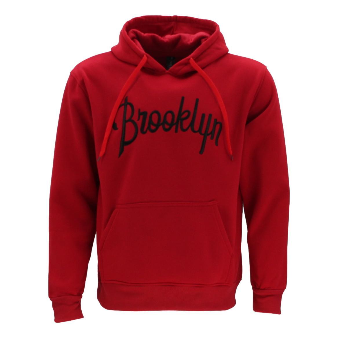 Men's Fleece Hoodie Pullover Hooded Jumper Sweater Embroidered BROOKLYN S to 5XL - Picture 27 of 137