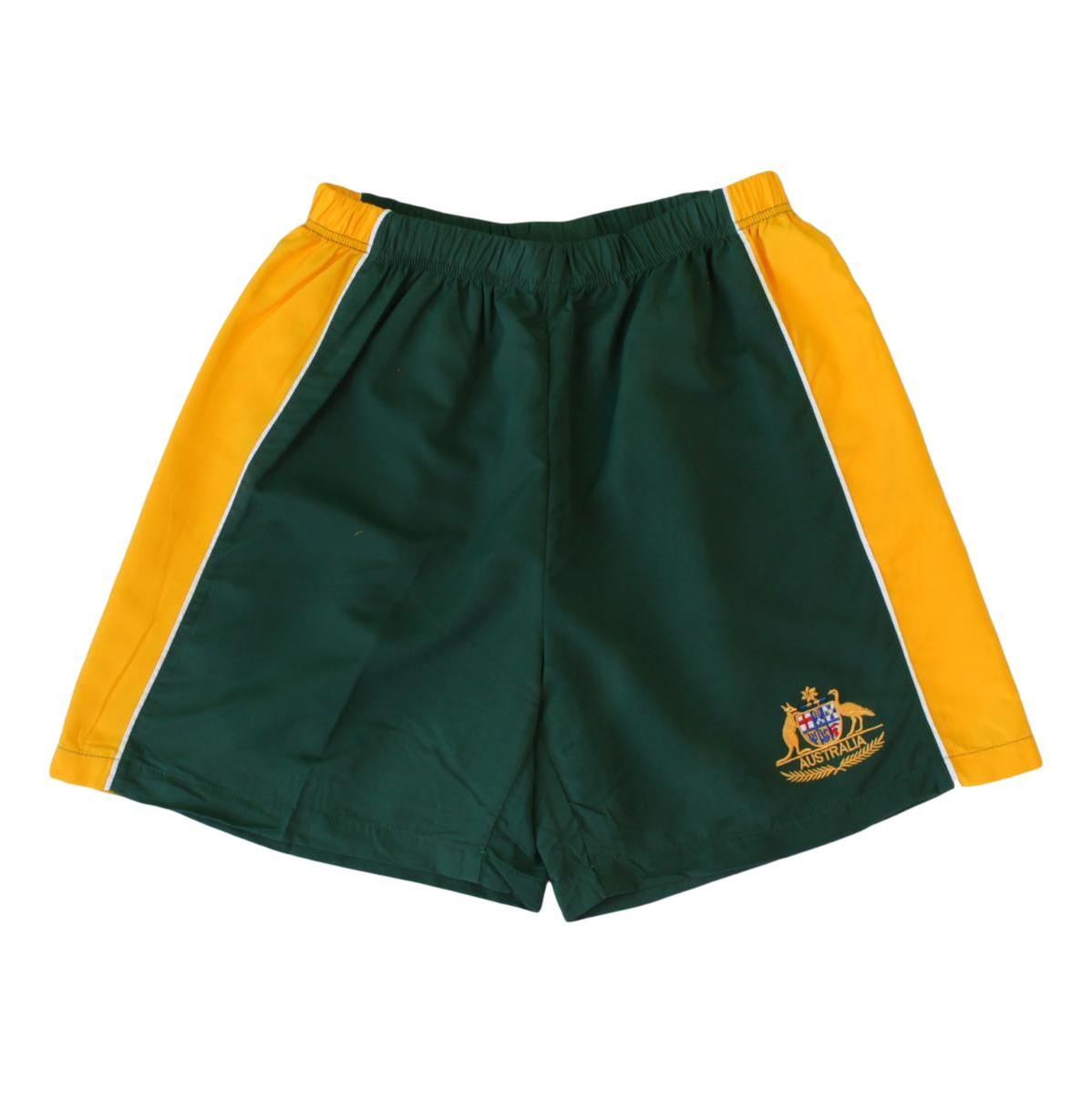 Men's Board Sports Shorts Australian Day Souvenir Beach Swim Gym - Green & Gold - Picture 6 of 17