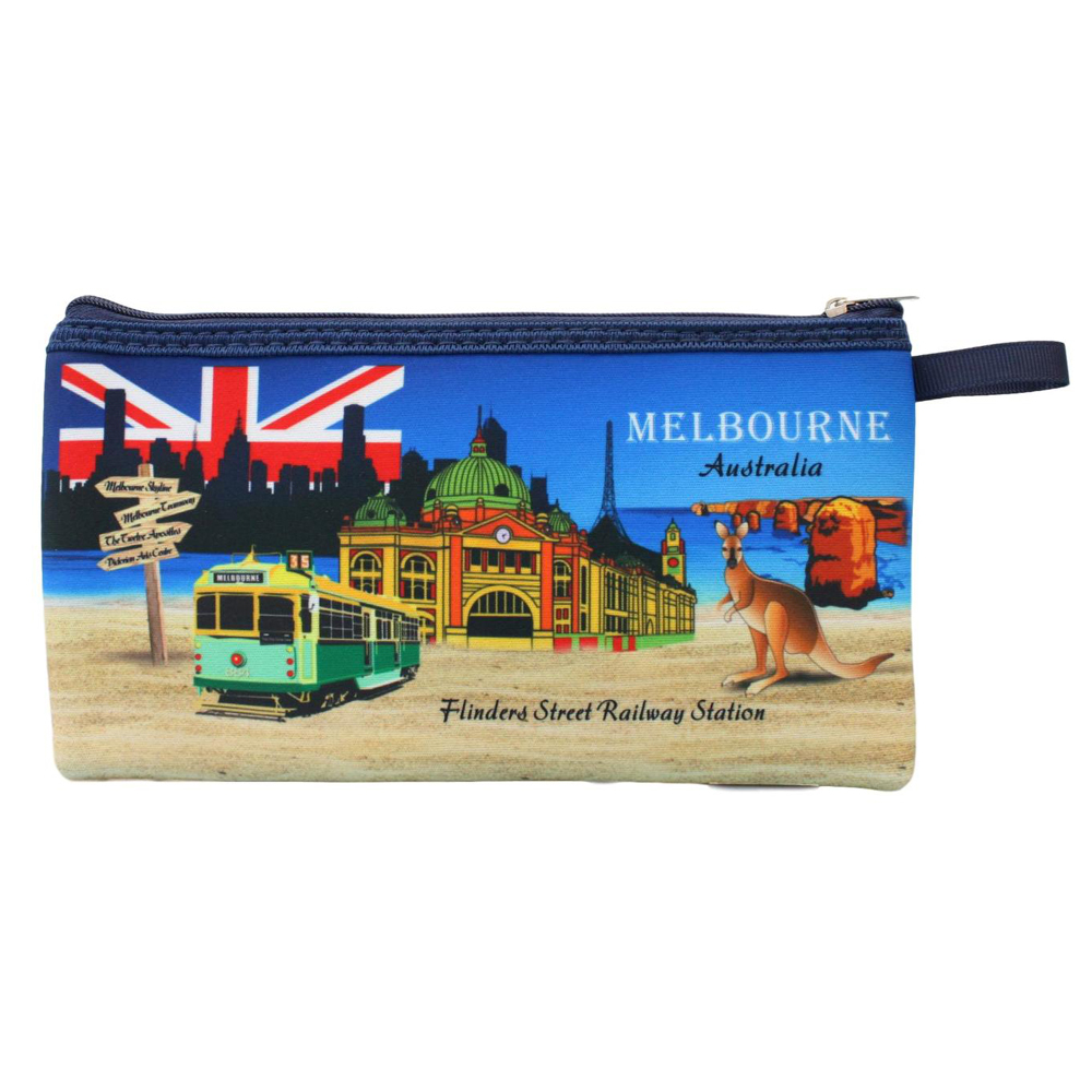 Neoprene Australian Souvenir Pencil Case Toiletries Pouch Zipped Bag Gift - Picture 17 of 19