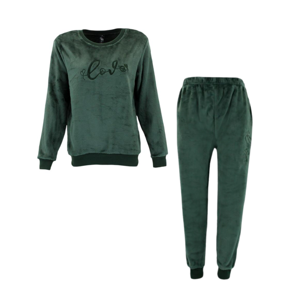 FIL Women's Plush 2pc Set Loungewear Soft Fleece Sleepwear Pajamas PJs - Love - Picture 14 of 29
