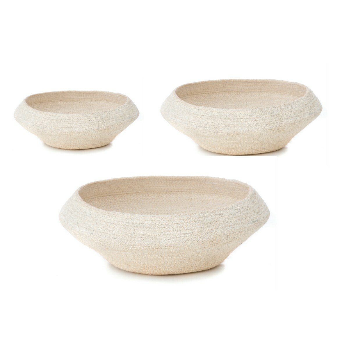 Anokhi Jute Cotton Round Bowl Bread Fruit Basket Storage Handmade Rustic Décor - Picture 11 of 11