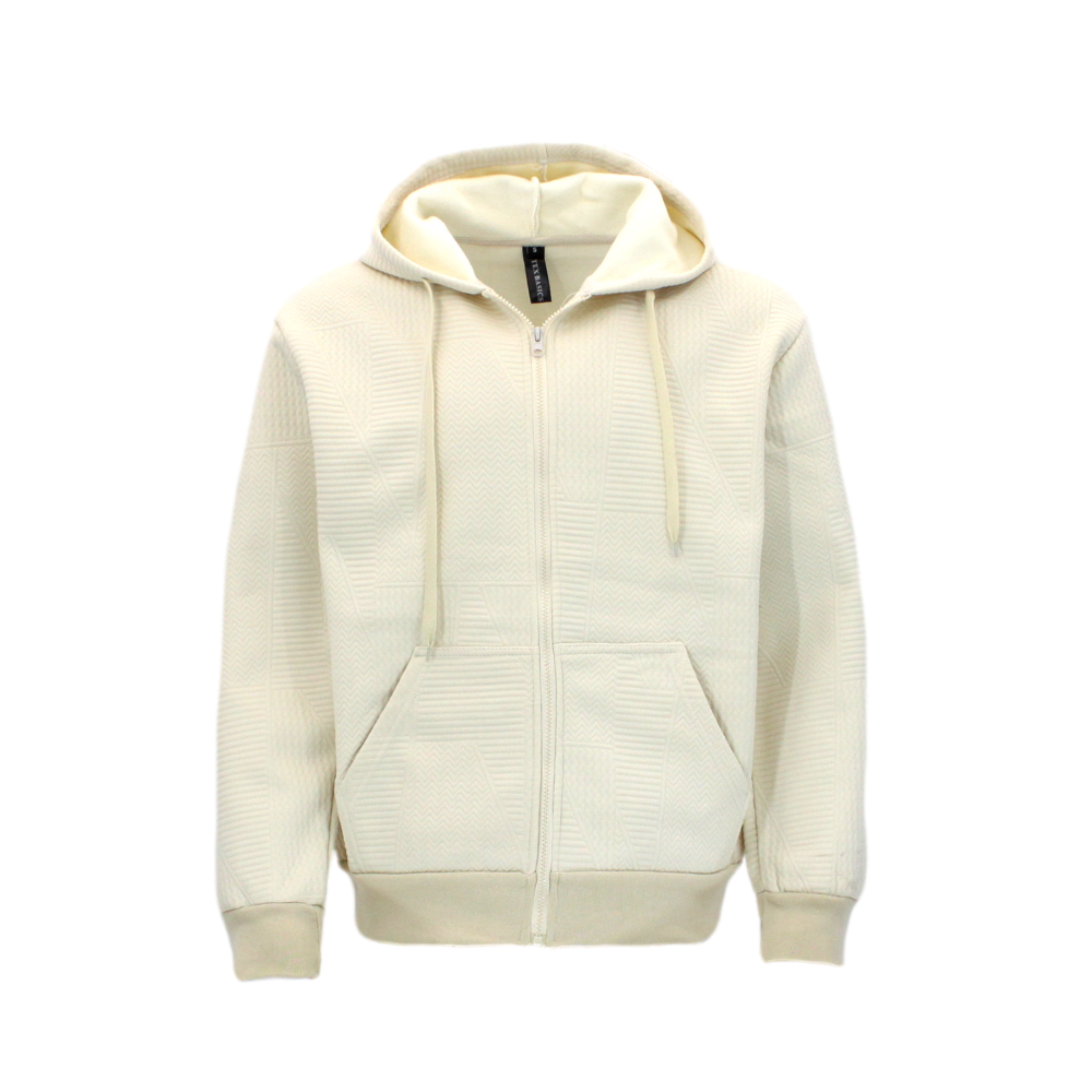 FIL Men's Zip up Thick Fleece Hoodie Jacket Hooded Geometric Pattern Coat Jacket - Picture 8 of 9