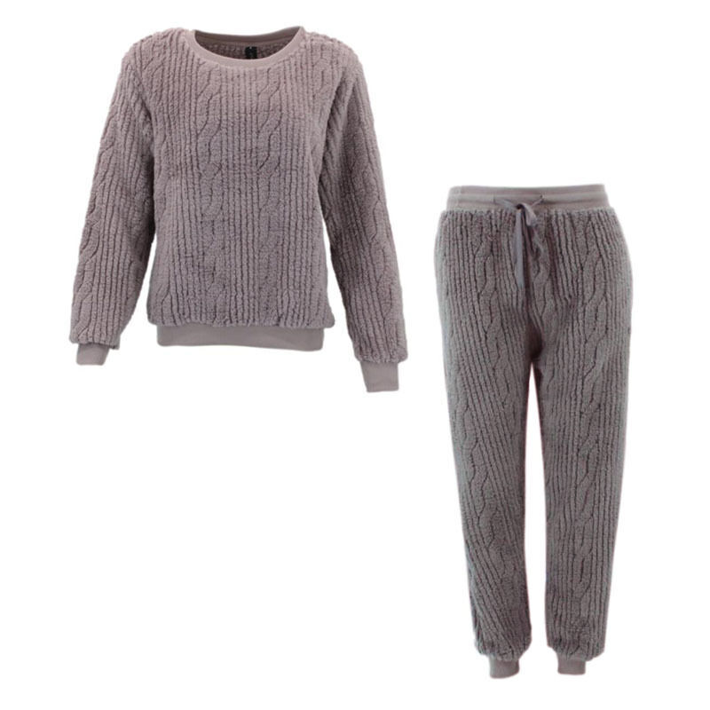 FIL Women's Teddy Fleece Loungewear Set 2 Piece Jumper & Pants Winter Sleepwear - Picture 26 of 41
