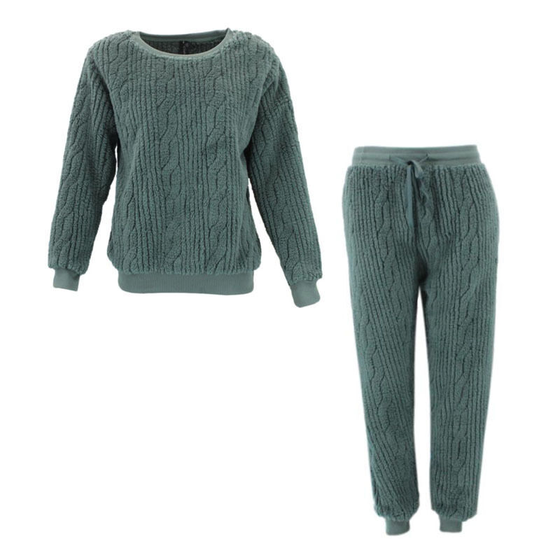 FIL Women's Teddy Fleece Loungewear Set 2 Piece Jumper & Pants Winter Sleepwear - Picture 34 of 41