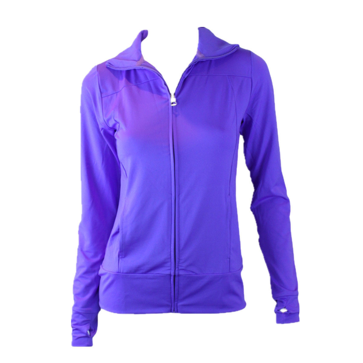 NEW Womens Sports Gym Active Casual Thin Light Zip Up Jacket w Pockets ...