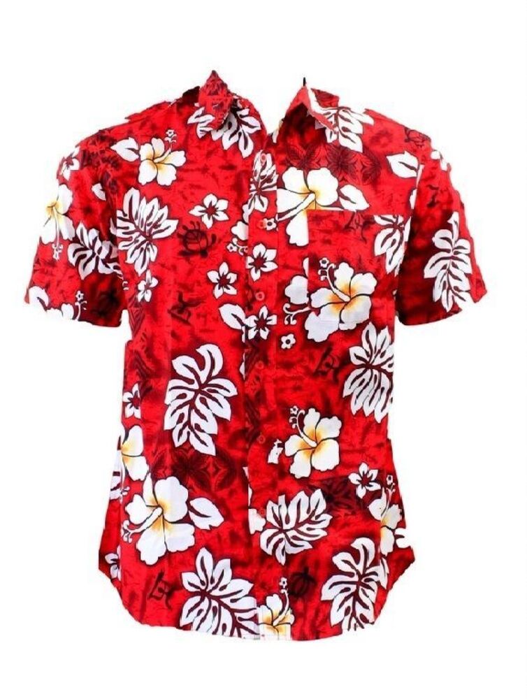 NEW Men's Short Sleeve 100 Cotton Shirt Tropical Hawaiian Summer Style