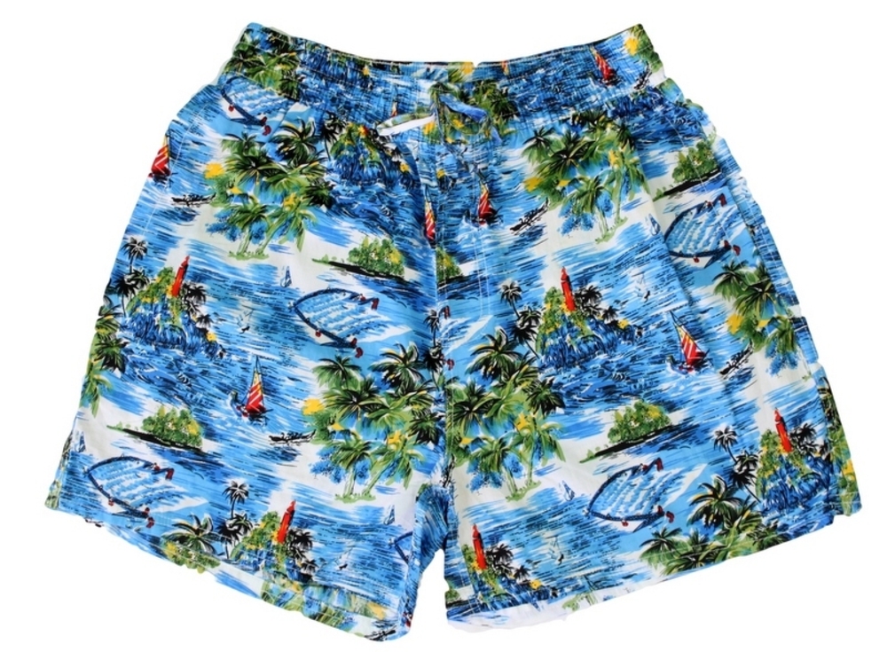 NEW Men's Hawaiian Beach Board Shorts Tropical Casual 100 Cotton