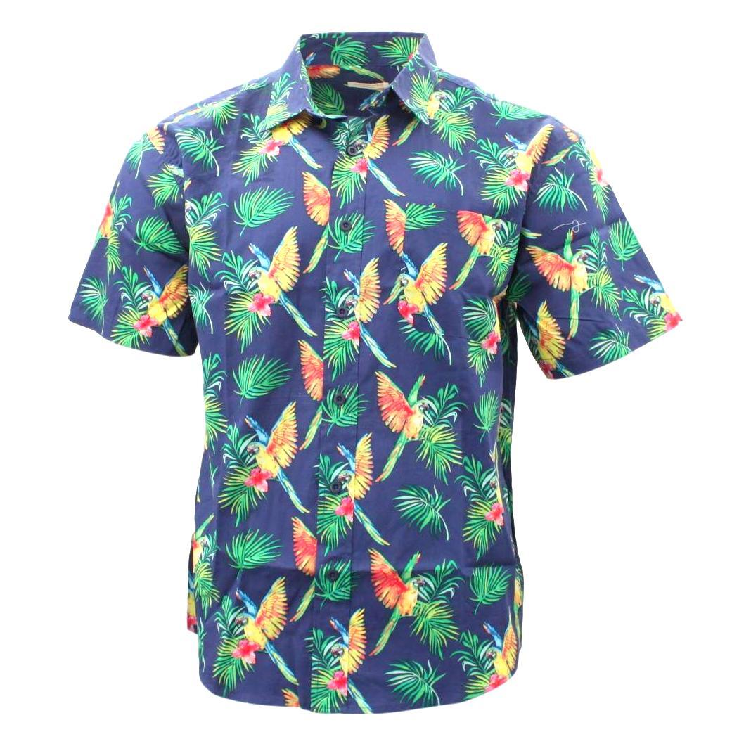 NEW Men's Short Sleeve 100 Cotton Shirt Tropical Hawaiian Summer Style