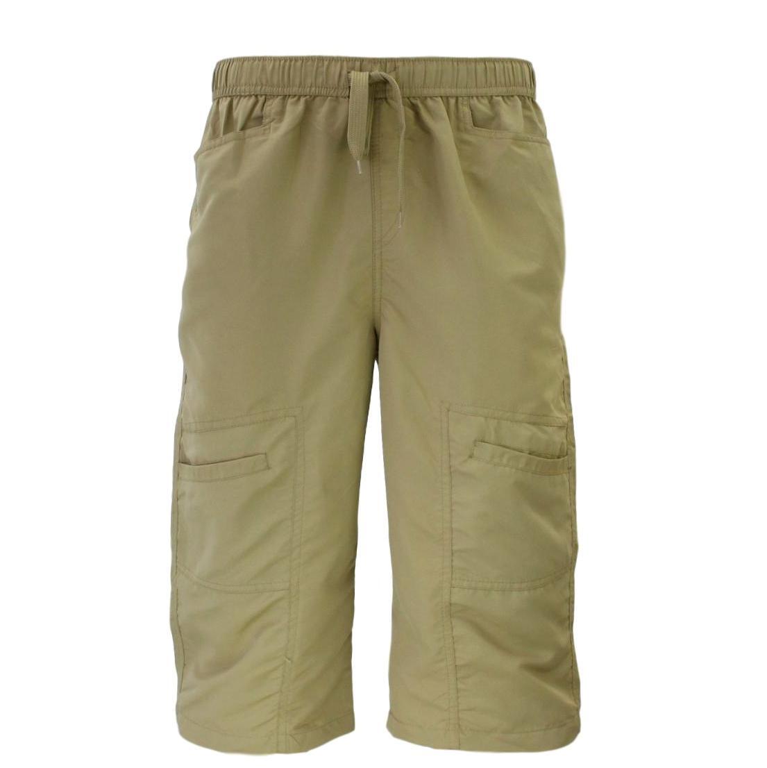 Mens 3/4 Cargo Long Shorts Multi Pocket Elastic Waist Drawstring | eBay