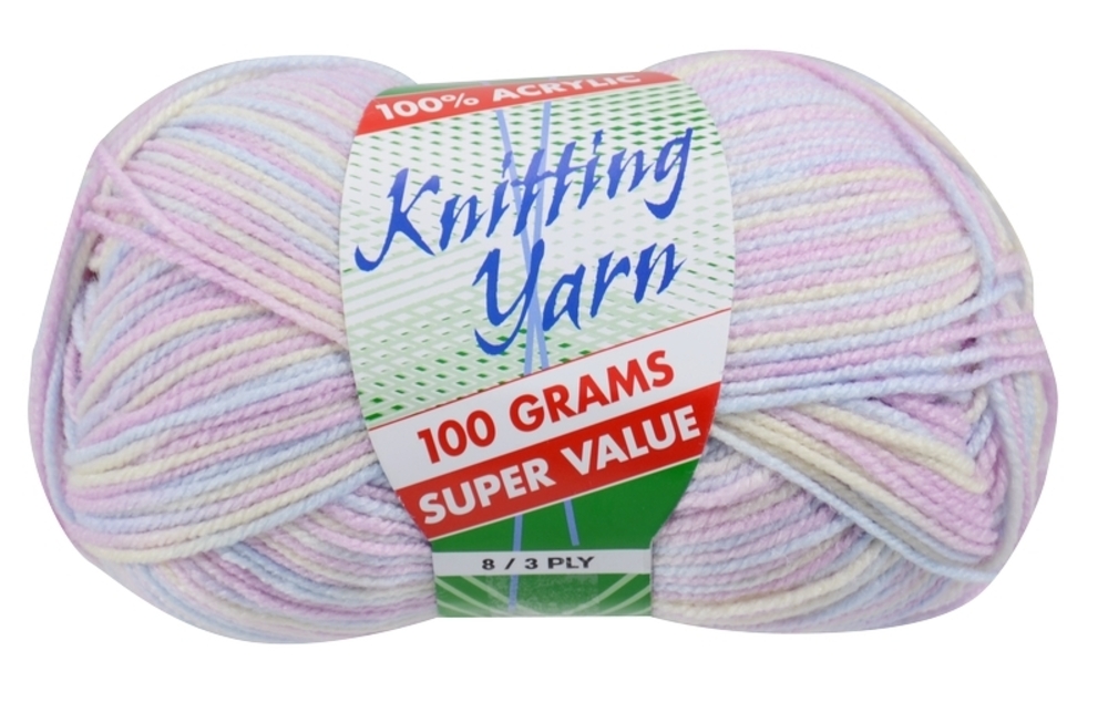 100g Knitting Yarn 3/8 Ply Super Soft Acrylic Knitting Wool Solid Multi