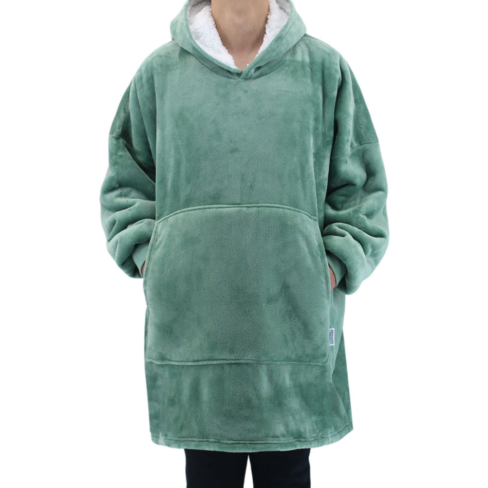 FIL Oversized Hoodie Blanket Plush Warm Big Fleece Soft Pullover Adult Kids - Picture 31 of 89