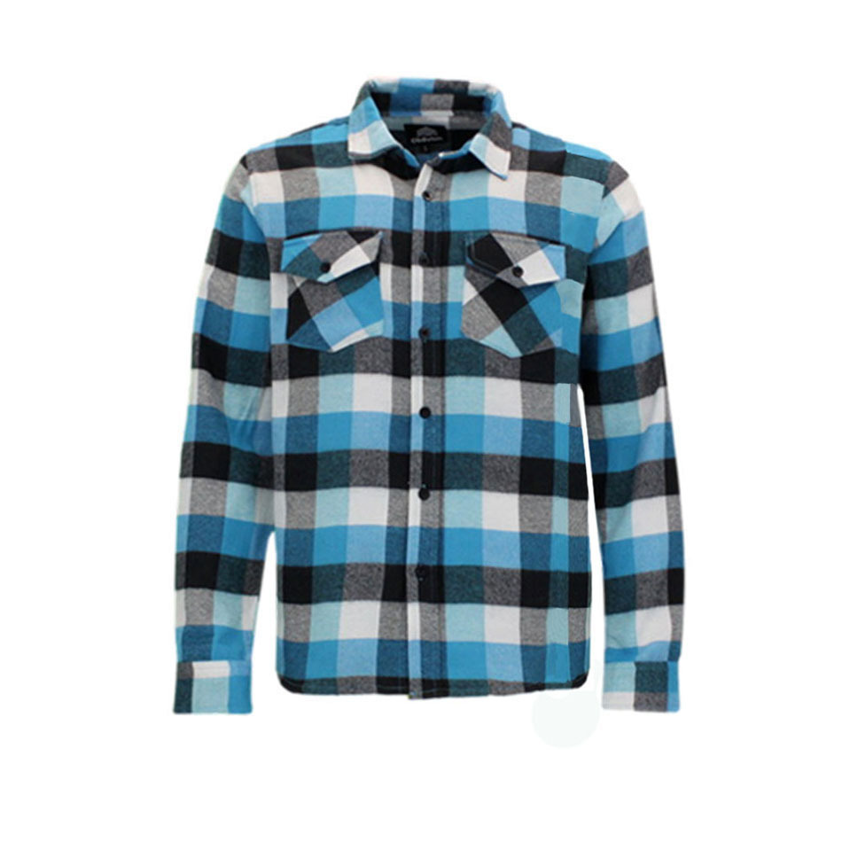 Men's Flannelette Shirt Long Sleeve Check Print Pattern Cotton Flannel - Picture 5 of 65