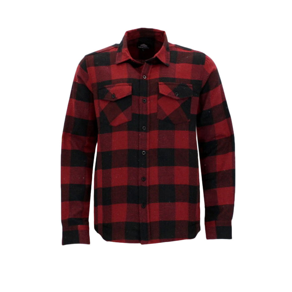 Men's Flannelette Shirt Long Sleeve Check Print Pattern Cotton Flannel - Picture 17 of 65