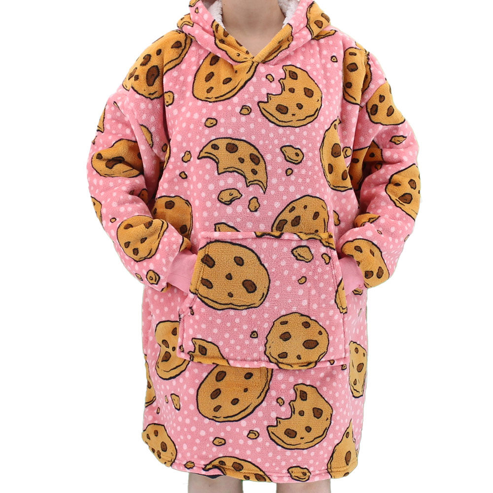 FIL Oversized Hoodie Blanket Plush Warm Big Fleece Soft Pullover Adult Kids - Picture 57 of 89
