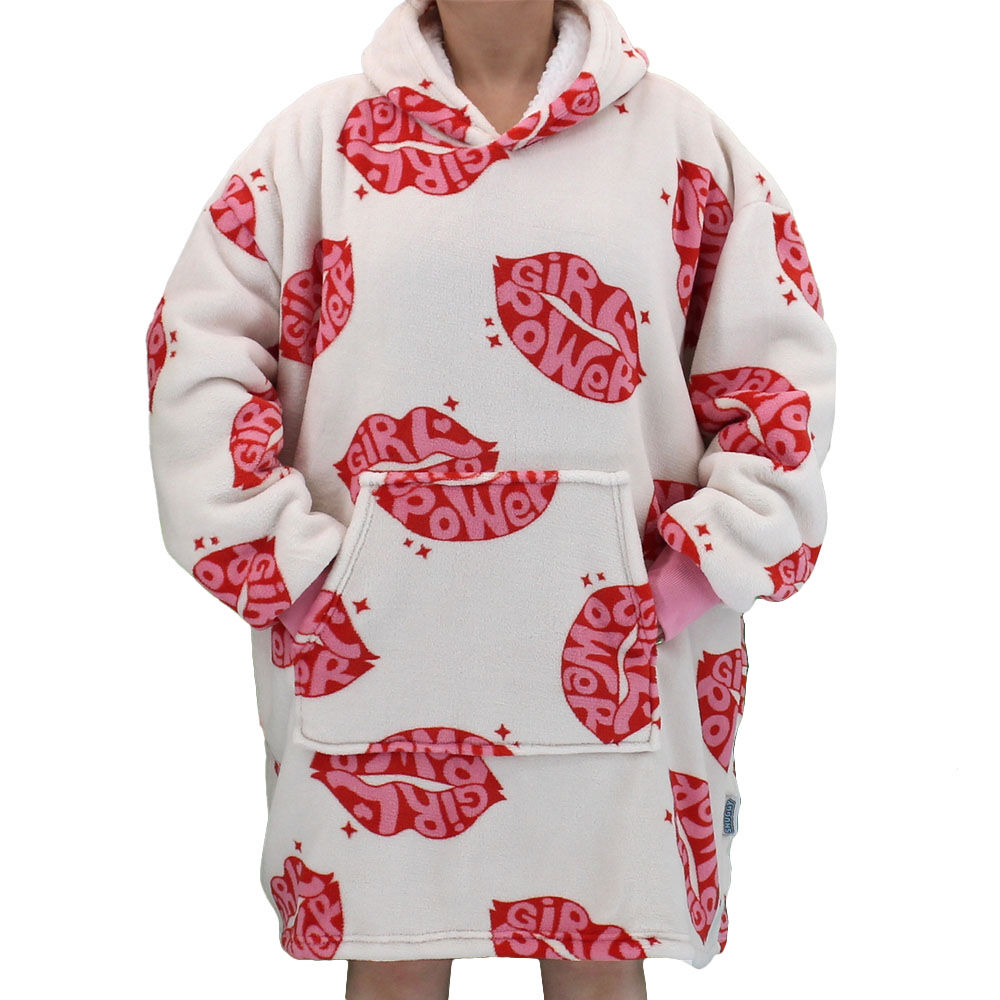 FIL Oversized Hoodie Blanket Plush Warm Big Fleece Soft Pullover Adult Kids - Picture 61 of 89