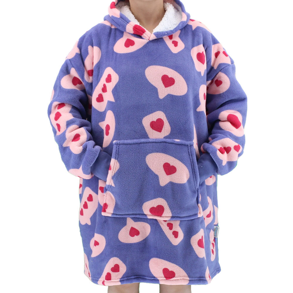 FIL Oversized Hoodie Blanket Plush Warm Big Fleece Soft Pullover Adult Kids - Picture 64 of 89
