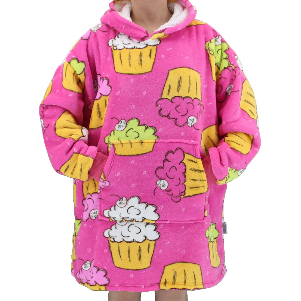 FIL Oversized Hoodie Blanket Plush Warm Big Fleece Soft Pullover Adult Kids - Picture 67 of 89
