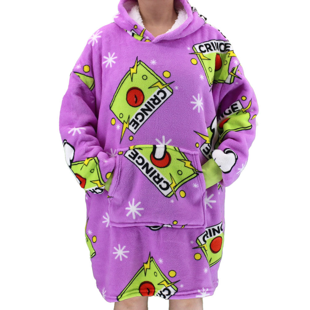 FIL Oversized Hoodie Blanket Plush Warm Big Fleece Soft Pullover Adult Kids - Picture 68 of 89