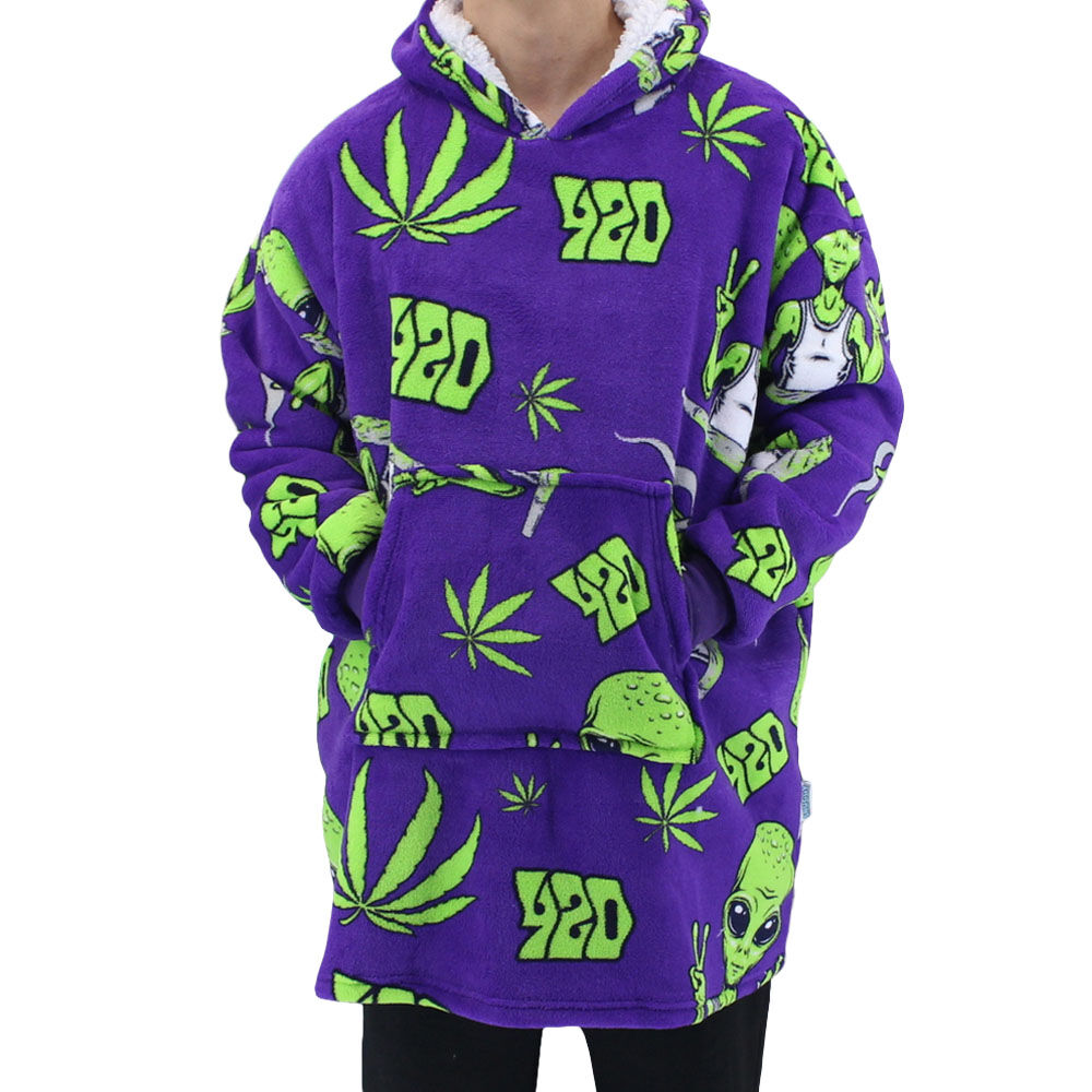 FIL Oversized Hoodie Blanket Plush Warm Big Fleece Soft Pullover Adult Kids - Picture 71 of 89