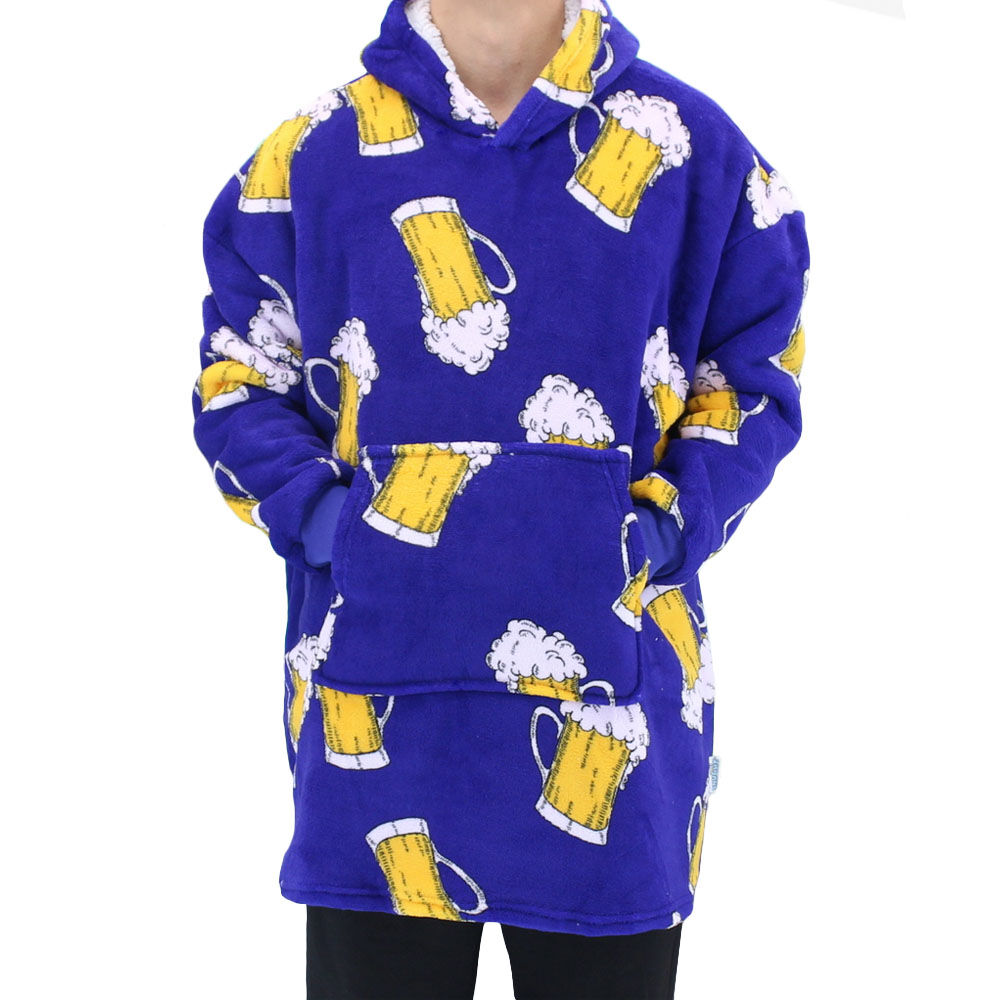 FIL Oversized Hoodie Blanket Plush Warm Big Fleece Soft Pullover Adult Kids - Picture 76 of 89