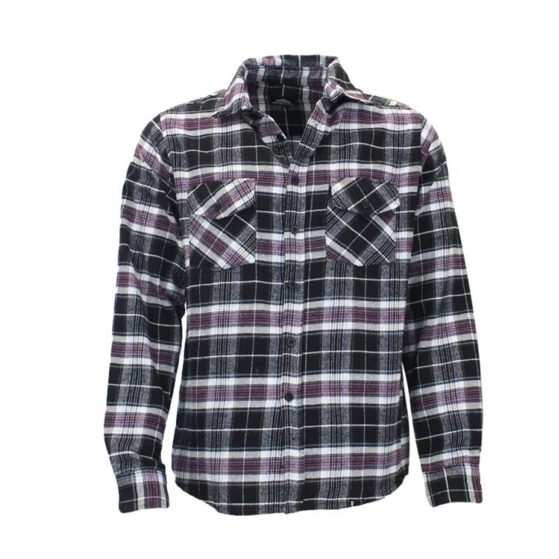 Men's Flannelette Shirt Long Sleeve Check Print Pattern Cotton Flannel - Picture 23 of 65