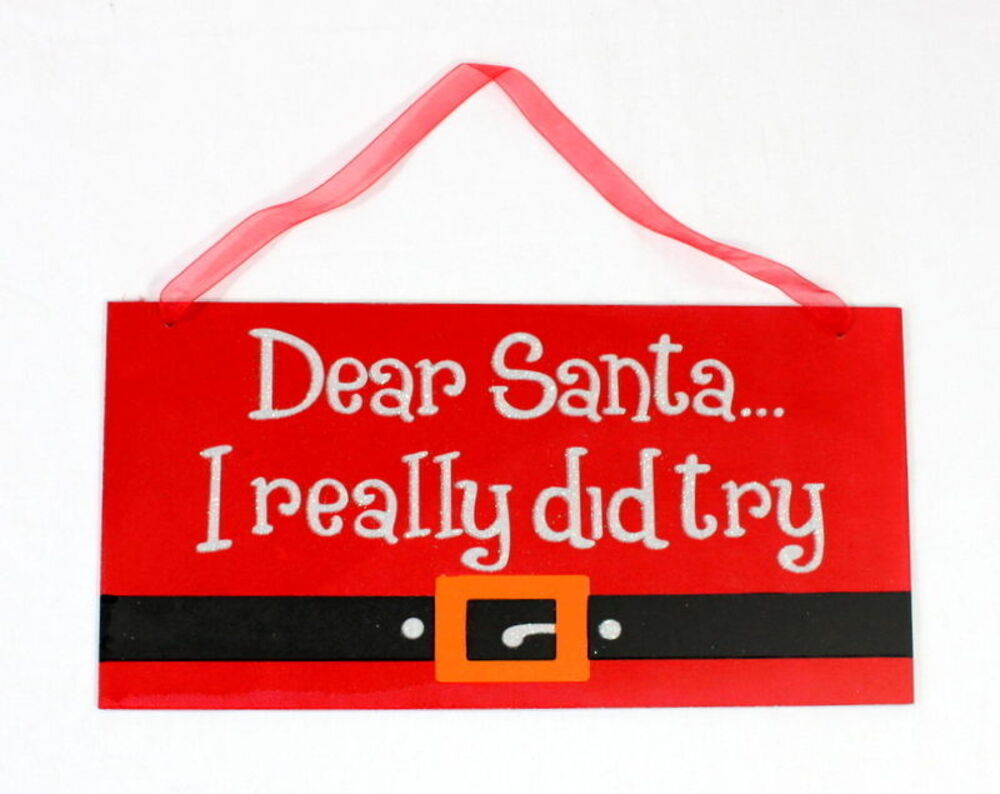 Christmas Hanging Door Wall Décor Kids Room Saying Xmas Decoration - Dear Santa - Picture 3 of 5