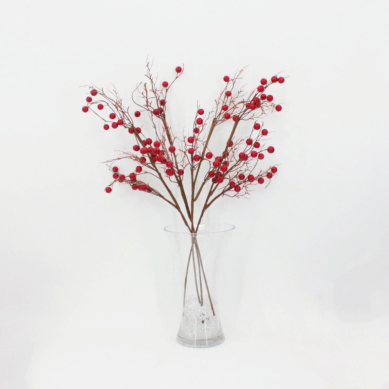 4x Christmas Red Berry Holly Branch Pine Cones Leaves Artificial Flower Pick - Picture 12 of 12