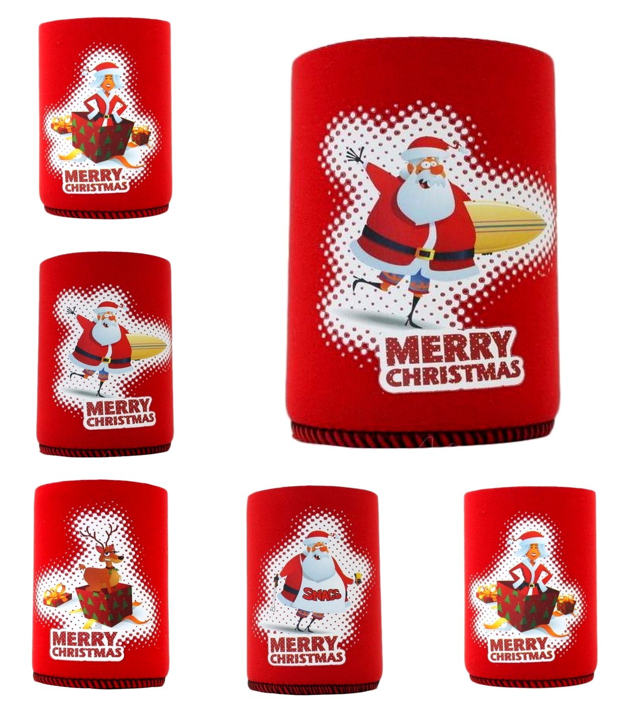 christmas stubby coolers