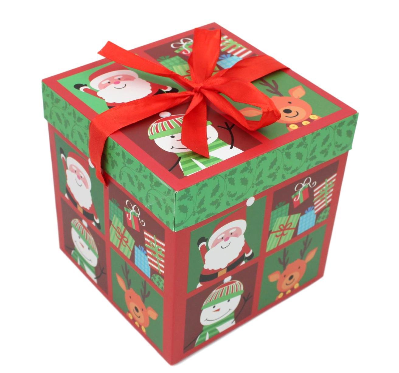 1pc/3pc Christmas Gift Box Large Present Wrapping Box Ribbon Festive