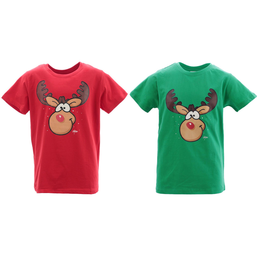 Kids Boys Girls Christmas Xmas T Shirt Tree 100% Cotton Red Green Size 0-16  NEW - Fresh Idea Living
