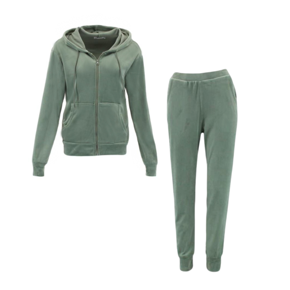 FIL Womens Zip Ultra Stretch Smooth Jogger Tracksuit 2pc Set Hoodie Loungewear T - Picture 6 of 17