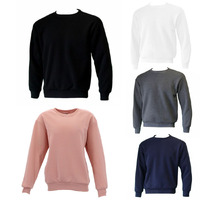 New Men's Adult Unisex Crew Neck Jumper Sweater Pullover Basic Blank Plain S-3XL