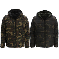 Men's Camo Puffer Jacket Hooded Puffy Coat Camouflage Quilted Winter Jacket
