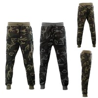 Men's Camouflage Track Pants Zipped Pockets Army Camo Jogger Gym Trousers