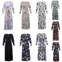 FIL Women's Shirred Elastic Bodice A-Line Maxi Summer Dress w Pockets Long