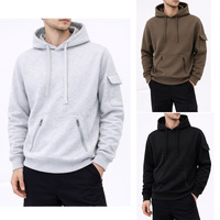 FIL Mens Fleece Hoodie Pullover - Zipped Pocket Casual Warm Sweatshirt