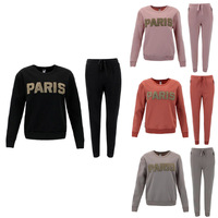 FIL Women's Fleece Tracksuit 2pc Set Loungewear Pullover Track Pants - PARIS