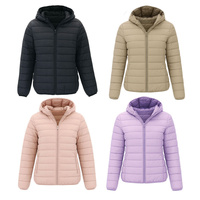 Women's Puffer Jacket Winter Coat with Hood Zip Pockets Warm Outerwear