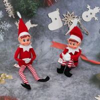 Christmas Elves Behaving Badly Boy Girl Naughty Elf Bendable Xmas Toy