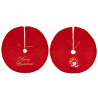 Merry Christmas XMAS Embroidered Red Felt Tree Skirt Wrap Decoration Decor 120cm