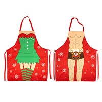 Christmas Apron Funny Xmas BBQ Sexy Party Cooking Kitchen Elf Costume Novelty