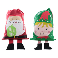 Christmas Santa Sack Dangling Legs Green Red Elf Xmas Bag Gift 70x50cm